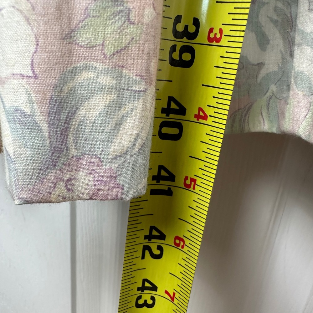 Floral Vintage Prairie Cottagecore Midi Dress Sm Pastel Pink Blue Dropped Waist - Picture 5 of 12